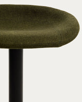 Hocker Danua mit grüner Chenille und mattschwarzem Stahl, 68–89 cm, FSC 100 % von Kave Home – Bild 5