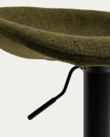 Hocker Danua mit grüner Chenille und mattschwarzem Stahl, 68–89 cm, FSC 100 % von Kave Home – Bild 7