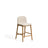 Hocker Elnor aus Chenille und Beinen aus massivem Eichenholz mit Finish, 65 cm von Kave Home – Bild 1