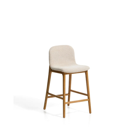 Hocker Elnor aus Chenille und Beinen aus massivem Eichenholz mit Finish, 65 cm von Kave Home – Bild 1