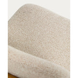 Hocker Elnor aus Chenille und Beinen aus massivem Eichenholz mit Finish, 65 cm von Kave Home – Bild 10