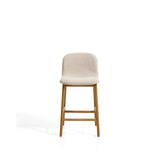 Hocker Elnor aus Chenille und Beinen aus massivem Eichenholz mit Finish, 65 cm von Kave Home – Bild 3