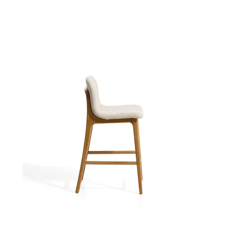 Hocker Elnor aus Chenille und Beinen aus massivem Eichenholz mit Finish, 65 cm von Kave Home – Bild 4