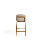 Hocker Elnor aus Chenille und Beinen aus massivem Eichenholz mit Finish, 65 cm von Kave Home – Bild 6