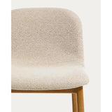 Hocker Elnor aus Chenille und Beinen aus massivem Eichenholz mit Finish, 65 cm von Kave Home – Bild 7