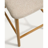 Hocker Elnor aus Chenille und Beinen aus massivem Eichenholz mit Finish, 65 cm von Kave Home – Bild 8