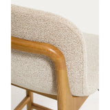 Hocker Elnor aus Chenille und Beinen aus massivem Eichenholz mit Finish, 65 cm von Kave Home – Bild 9