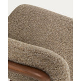 Hocker Elnor aus brauner Chenille und Beinen aus massivem Eichenholz mit Nussbaum-Finish 65 cm von Kave Home – Bild 11