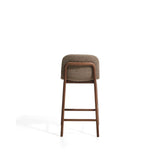 Hocker Elnor aus brauner Chenille und Beinen aus massivem Eichenholz mit Nussbaum-Finish 65 cm von Kave Home – Bild 6
