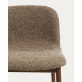 Hocker Elnor aus brauner Chenille und Beinen aus massivem Eichenholz mit Nussbaum-Finish 65 cm von Kave Home – Bild 7