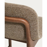 Hocker Elnor aus brauner Chenille und Beinen aus massivem Eichenholz mit Nussbaum-Finish 65 cm von Kave Home – Bild 9