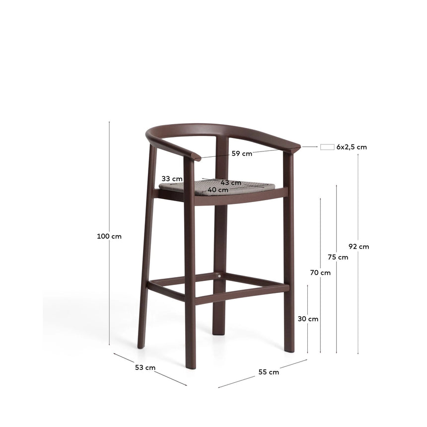 Hocker Erice aus Aluminium und Seil, 75 cm von Kave Home – Bild 5