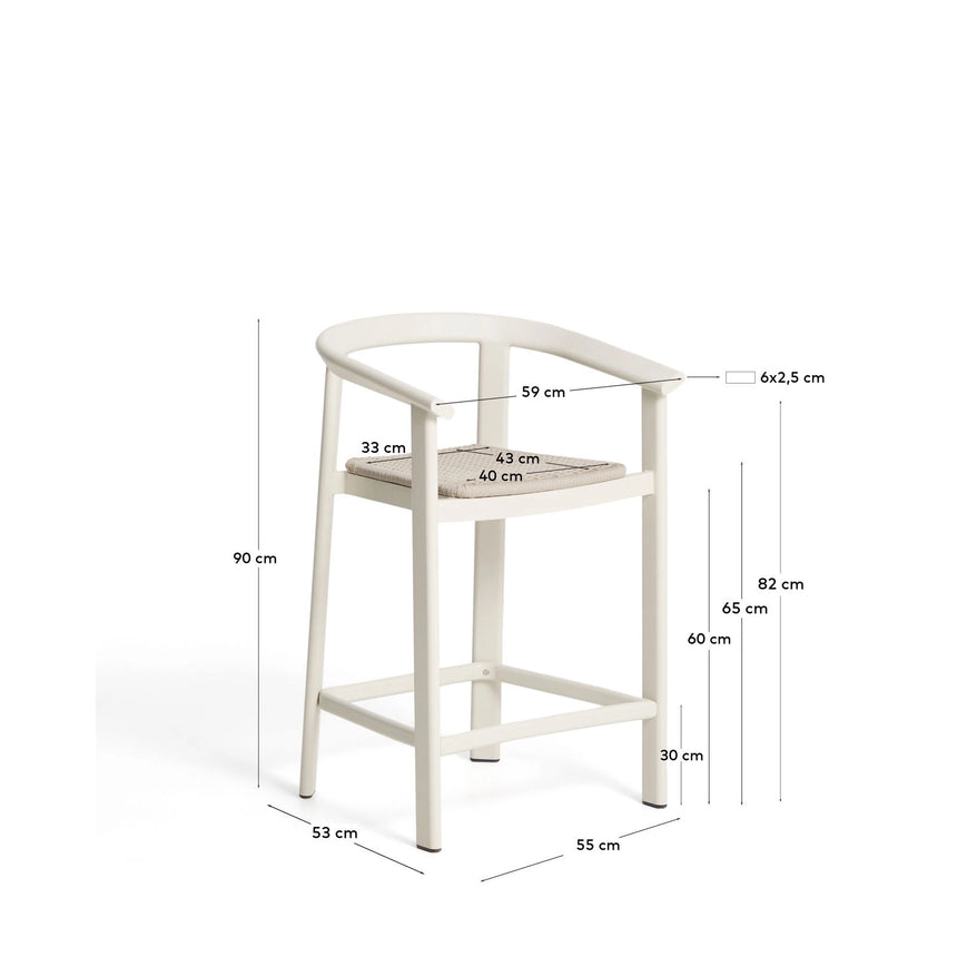 Hocker Erice aus Aluminium und ecrufarbenem Seil, 65 cm von Kave Home – Bild 5