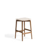 Hocker Evera aus Eichenfurnier mit Nussbaumfinish oder naturfarben und Chenille, 65 cm von Kave Home – Bild 1