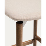 Hocker Evera aus Eichenfurnier mit Nussbaumfinish oder naturfarben und Chenille, 65 cm von Kave Home – Bild 7