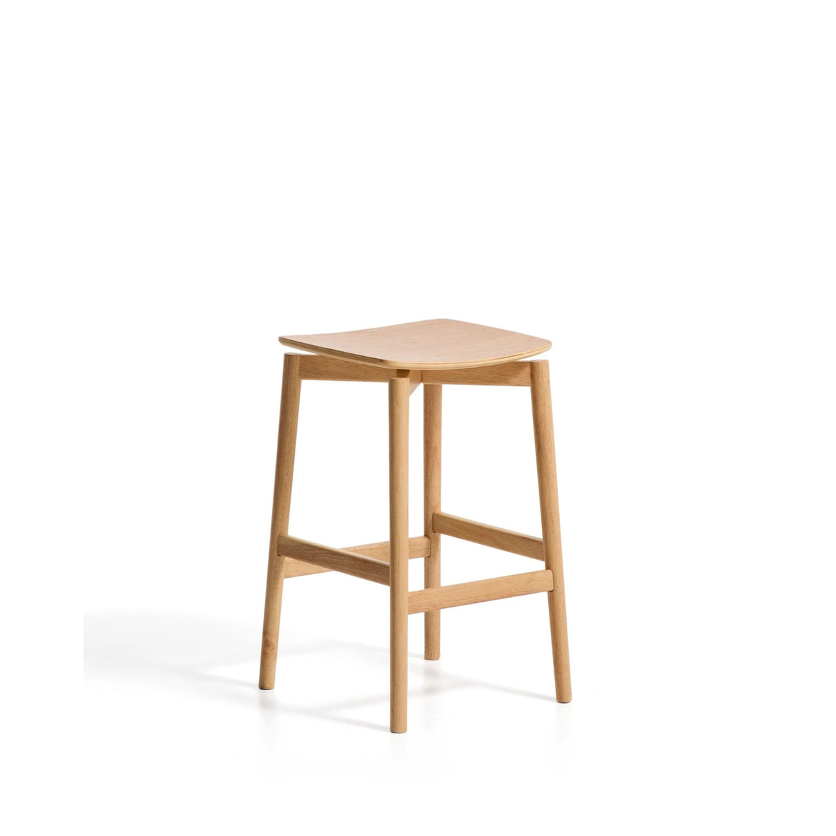 Hocker Evera aus Eichenfurnier mit naturfarbenem Finish, 65 cm  von Kave Home – Bild 1