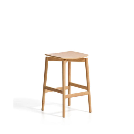 Hocker Evera aus Eichenfurnier mit naturfarbenem Finish, 65 cm  von Kave Home – Bild 1