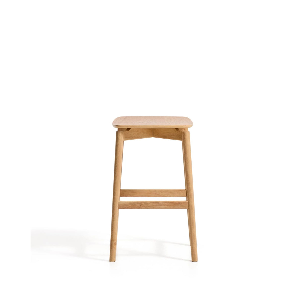 Hocker Evera aus Eichenfurnier mit naturfarbenem Finish, 65 cm  von Kave Home – Bild 3