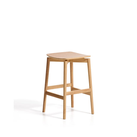 Hocker Evera aus Eichenfurnier mit naturfarbenem Finish, 65 cm  von Kave Home – Bild 4