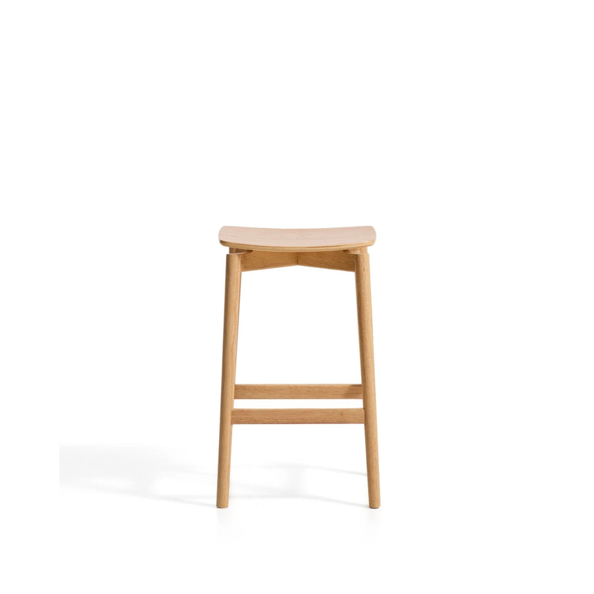 Hocker Evera aus Eichenfurnier mit naturfarbenem Finish, 65 cm  von Kave Home – Bild 5
