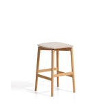 Hocker Evera aus Eichenfurnier mit naturfarbenem Finish und beiger Chenille, 65 cm von Kave Home – Bild 4