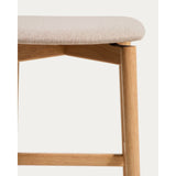 Hocker Evera aus Eichenfurnier mit naturfarbenem Finish und beiger Chenille, 65 cm von Kave Home – Bild 6