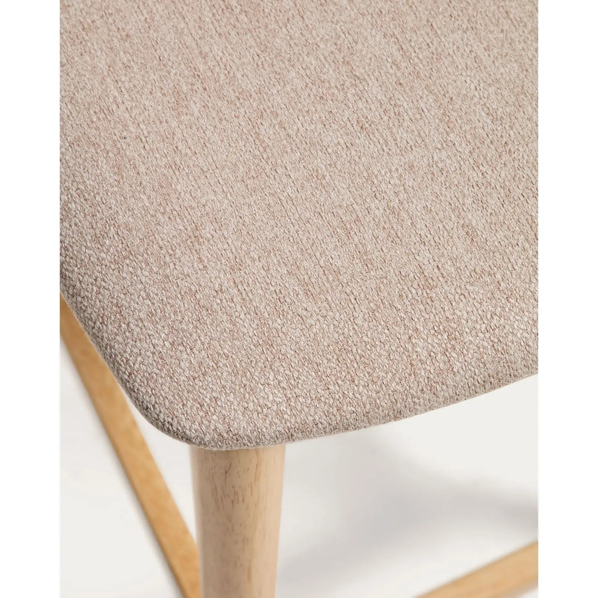 Hocker Evera aus Eichenfurnier mit naturfarbenem Finish und beiger Chenille, 65 cm von Kave Home – Bild 7
