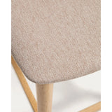 Hocker Evera aus Eichenfurnier mit naturfarbenem Finish und beiger Chenille, 65 cm von Kave Home – Bild 7