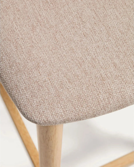 Hocker Evera aus Eichenfurnier mit naturfarbenem Finish und beiger Chenille, 65 cm von Kave Home – Bild 7