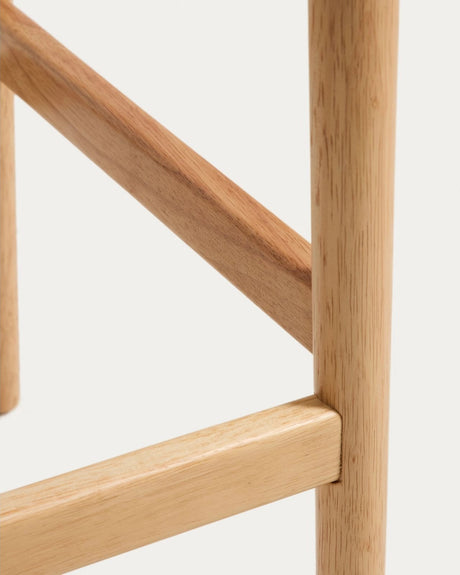Hocker Evera aus Eichenfurnier mit naturfarbenem Finish und beiger Chenille, 65 cm von Kave Home – Bild 8