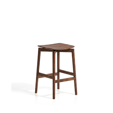 Hocker Evera aus Eichenfurnier mit naturfarbenem oder Nussbaumfinish, 65 cm von Kave Home – Bild 1
