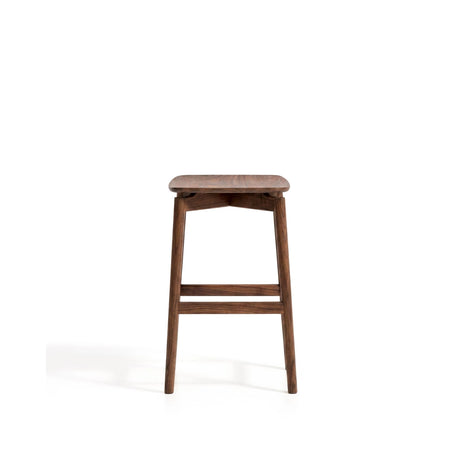 Hocker Evera aus Eichenfurnier mit naturfarbenem oder Nussbaumfinish, 65 cm von Kave Home – Bild 3