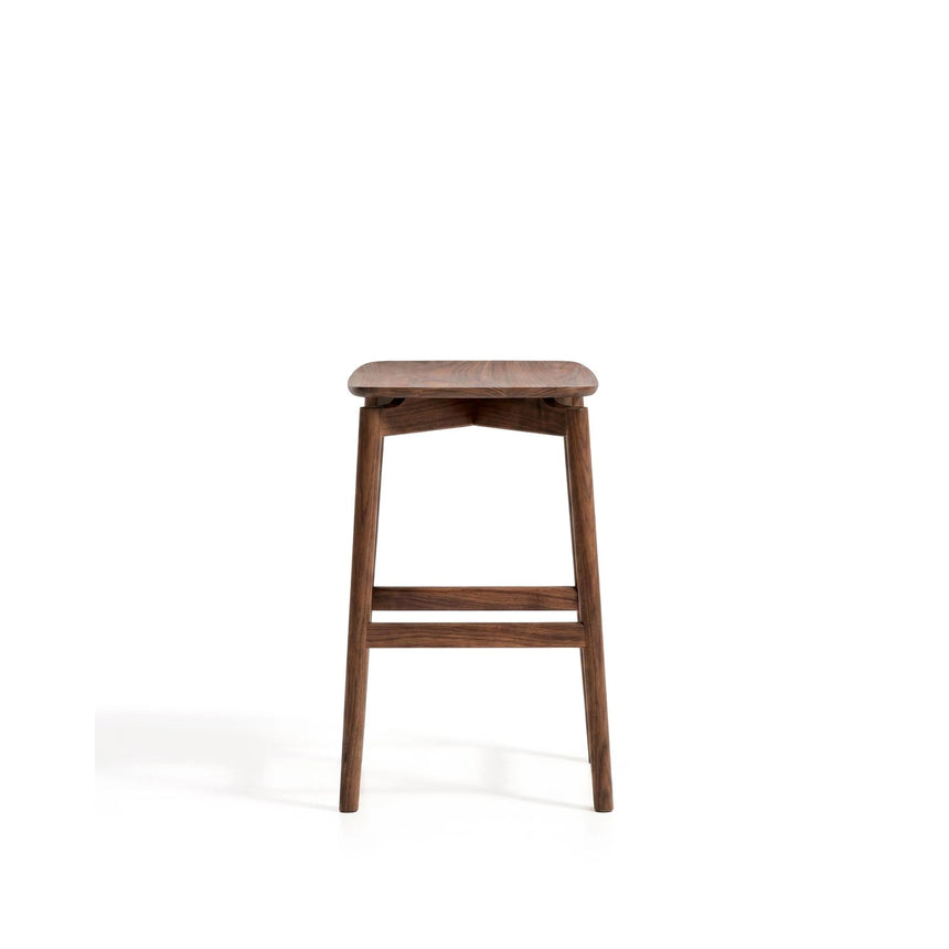 Hocker Evera aus Eichenfurnier mit naturfarbenem oder Nussbaumfinish, 65 cm von Kave Home – Bild 3
