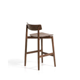 Hocker Evera mit Rückenlehne aus Eichenfurnier mit Nussbaumfinish oder Naturfarben, 65 cm von Kave Home – Bild 4