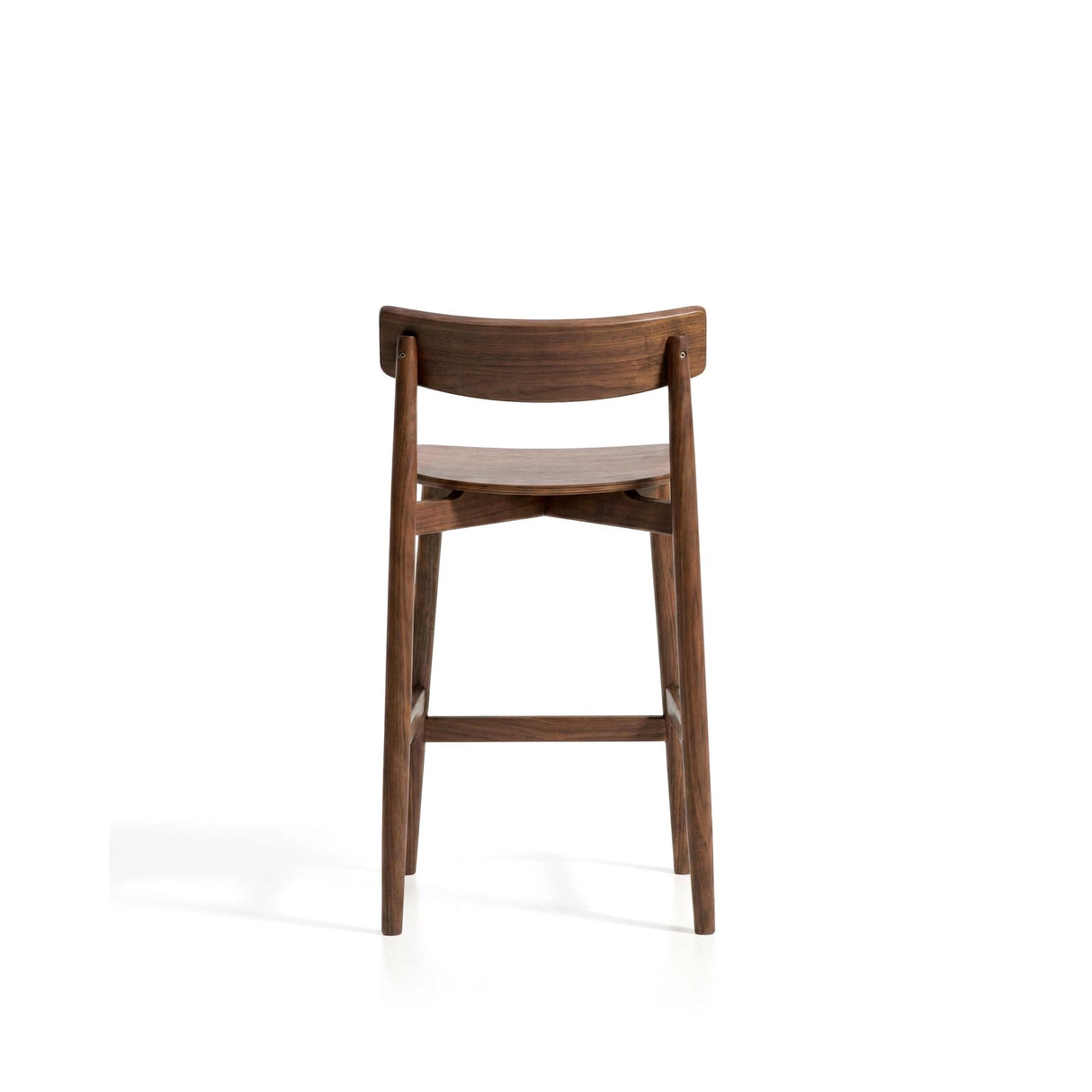 Hocker Evera mit Rückenlehne aus Eichenfurnier mit Nussbaumfinish oder Naturfarben, 65 cm von Kave Home – Bild 6