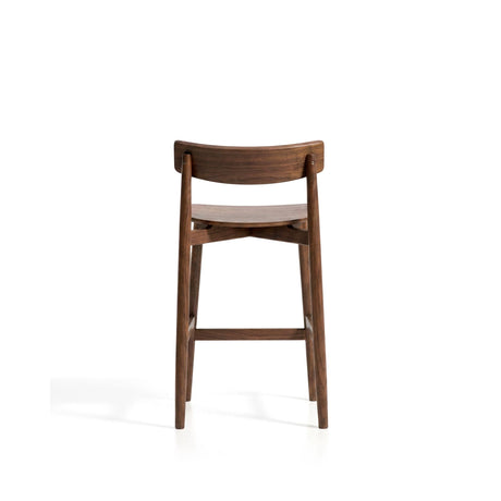 Hocker Evera mit Rückenlehne aus Eichenfurnier mit Nussbaumfinish oder Naturfarben, 65 cm von Kave Home – Bild 6