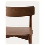 Hocker Evera mit Rückenlehne aus Eichenfurnier mit Nussbaumfinish oder Naturfarben, 65 cm von Kave Home – Bild 7