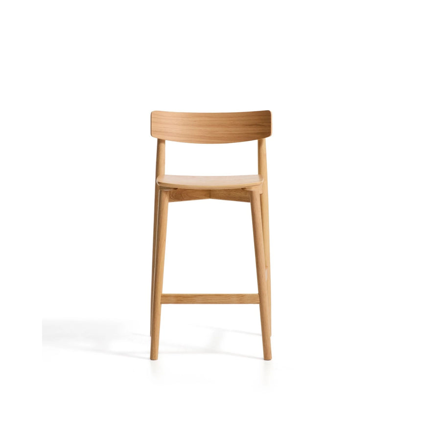 Hocker Evera mit Rückenlehne aus Eichenfurnier mit naturfarbenem Finish, 65 cm  von Kave Home – Bild 5