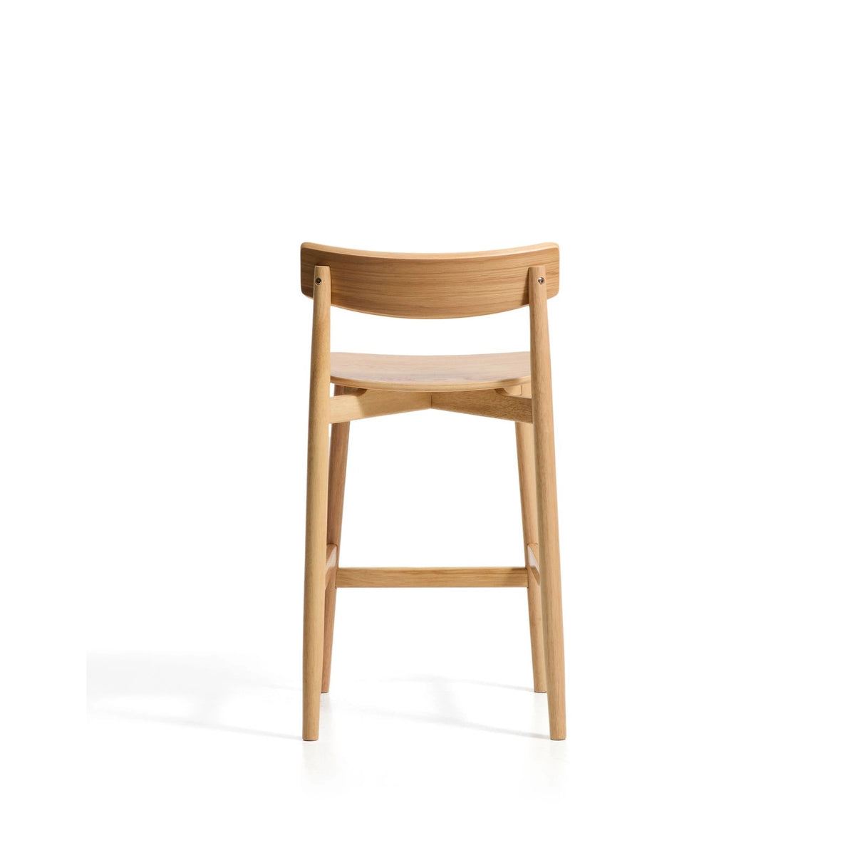 Hocker Evera mit Rückenlehne aus Eichenfurnier mit naturfarbenem Finish, 65 cm  von Kave Home – Bild 6