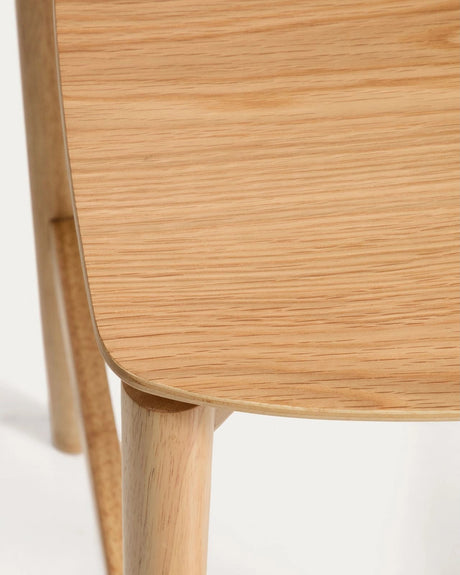 Hocker Evera mit Rückenlehne aus Eichenfurnier mit naturfarbenem Finish, 65 cm  von Kave Home – Bild 8