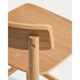 Hocker Evera mit Rückenlehne aus Eichenfurnier mit naturfarbenem Finish, 65 cm  von Kave Home – Bild 9