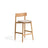 Hocker Evera mit Rückenlehne aus Eichenfurnier mit naturfarbenem Finish und beiger Chenille, 65 cm von Kave Home – Bild 1