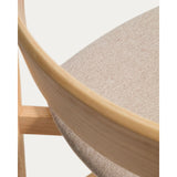 Hocker Evera mit Rückenlehne aus Eichenfurnier mit naturfarbenem Finish und beiger Chenille, 65 cm von Kave Home – Bild 10
