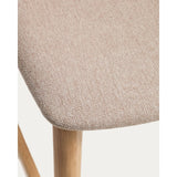 Hocker Evera mit Rückenlehne aus Eichenfurnier mit naturfarbenem Finish und beiger Chenille, 65 cm von Kave Home – Bild 8