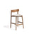 Hocker Evera mit Rückenlehne aus Eichenfurnier mit verschiedenen Finishes und Chenille, 65 cm von Kave Home – Bild 1