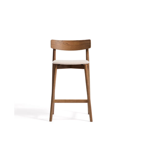 Hocker Evera mit Rückenlehne aus Eichenfurnier mit verschiedenen Finishes und Chenille, 65 cm von Kave Home – Bild 5