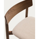 Hocker Evera mit Rückenlehne aus Eichenfurnier mit verschiedenen Finishes und Chenille, 65 cm von Kave Home – Bild 9