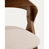 Hocker Godia aus Eichenfurnier mit Nussbaumfinish oder naturfarben und beiger Chenille von Kave Home – Bild 10