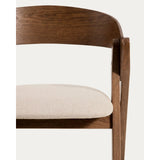 Hocker Godia aus Eichenfurnier mit Nussbaumfinish oder naturfarben und beiger Chenille von Kave Home – Bild 7
