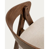 Hocker Godia aus Eichenfurnier mit Nussbaumfinish oder naturfarben und beiger Chenille von Kave Home – Bild 8
